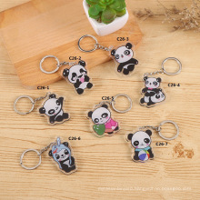 Double-sided transparent pattern cartoon anime character acrylic papa bear small gift peripheral keychain
